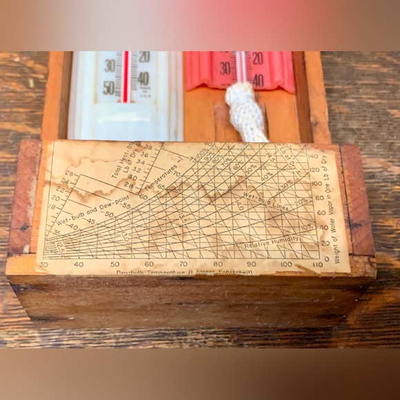 Mid Century Vintage Wood Mounted Thermometer Set - Picture 5 of 16